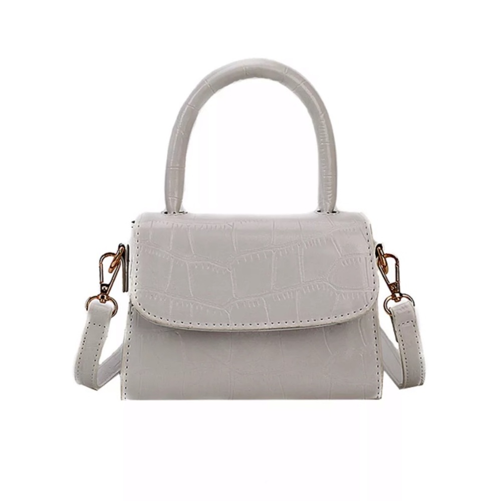 Mini Purse Faux Leather Crossbody Bag Croc Satchel - Picture 2 of 8